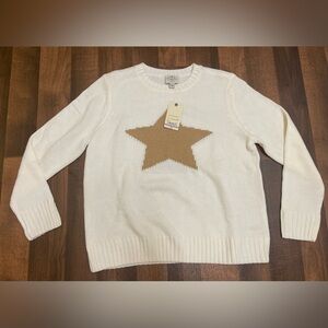 St. John's Bay Cream Sweater with Tan Star